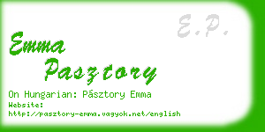 emma pasztory business card